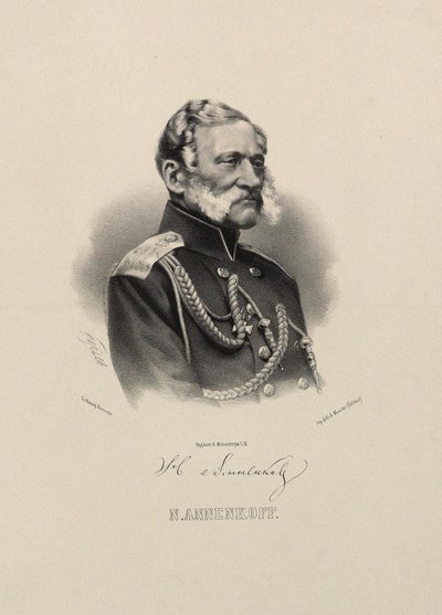 Portrét generála Nikolaje Nikolajeviče Annenkova 1799-1865. od Pyotr Fyodorovich Borel