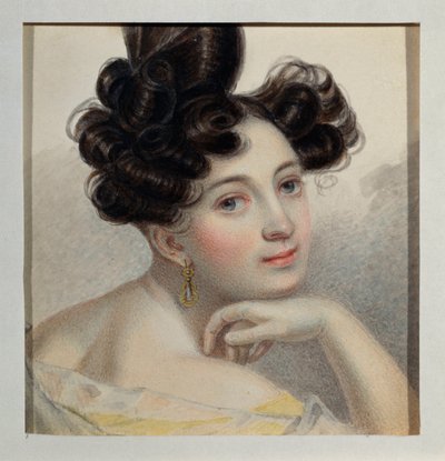 Portrét hraběnky Glafiry z Balmen. Dílo Pyotra (Piotra) Fjodoroviče Sokolova (Peter Sokolov) (1791-1848), akvarel na papíře, cca 1828. Ruské umění od Pyotr Fyodorovich Sokolov