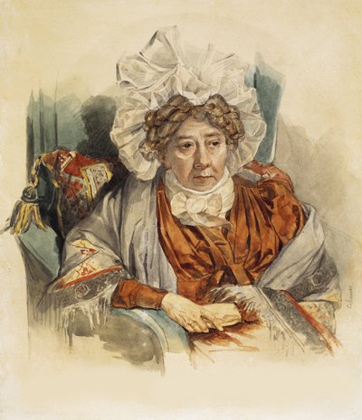 Portrét Natálie Kirillovny Zagrjazyské rozené Razumovské 1747-1837, 1821 od Pyotr Fyodorovich Sokolov