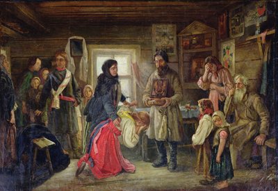 Před svatbou, asi 1900 (olej na plátně) od Pyotr Ivanovich Tselebrovski