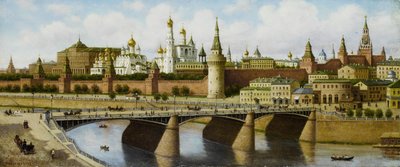 Pohled na Kreml z moskvoreckého mostu od Pjotr ​​​​Petrowitsch Wereschtschagin
