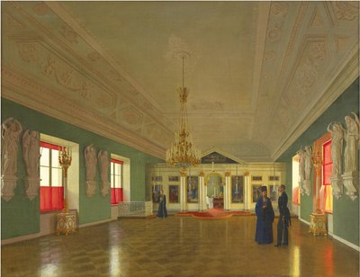 Interiér palácového kostela svatého Alexandra Něvského, Aničkovův palác, Petrohrad, 1850. od Pyotr Vasilyevich Tutukin