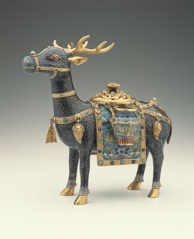 Postava jelena (cloisonne smalt) od Qing Dynasty Chinese School