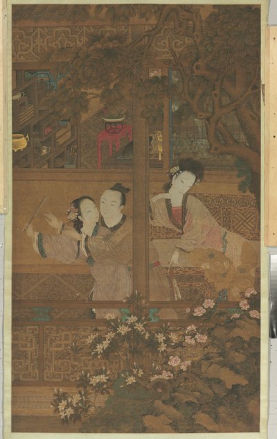 Sen o červené komoře (závěsný svitek, inkoust a barva na hedvábí) od Qing Dynasty Chinese School