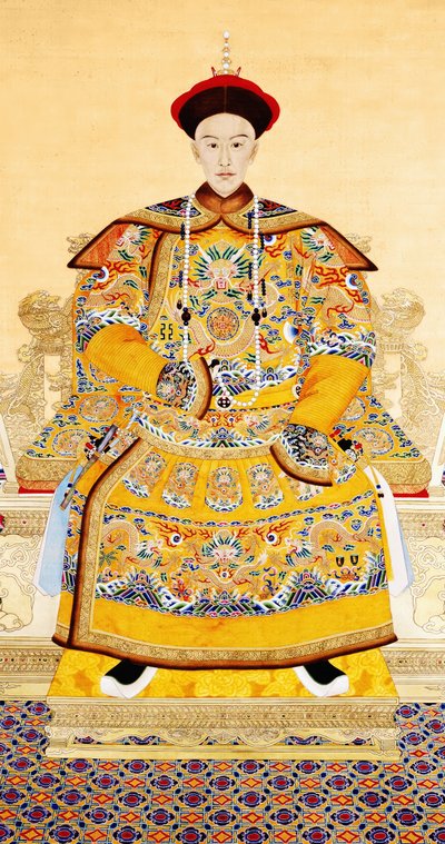 Císař Guangxu (1871 - 1908) (tuš a barva na hedvábí) od Qing Dynasty Chinese School