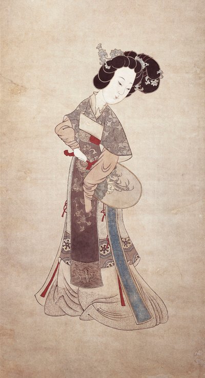 Lady of China, Ren Shyong (malba na hedvábí) od Qing Dynasty Chinese School