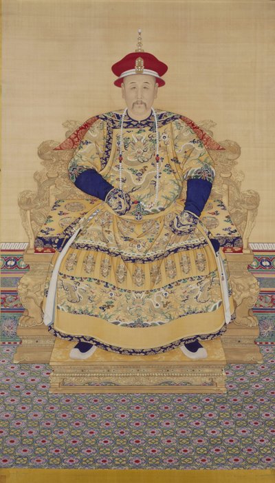 Portrét císaře Yongzheng (1678-1735) (závěsný svitek, tuš a barva na hedvábí) od Qing Dynasty Chinese School