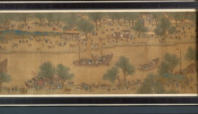 Jarní festival na řece (detail), handscroll od Qing Dynasty Chinese School