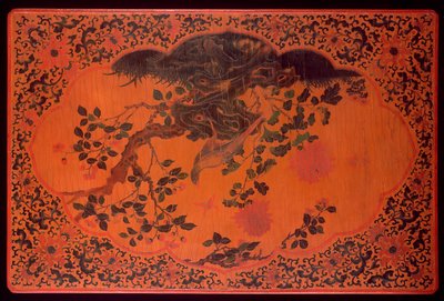 Stolní deska, období Kchang-si (1662-1722) (lakované dřevo a konopná tkanina) (viz také 272135) od Qing Dynasty Chinese School