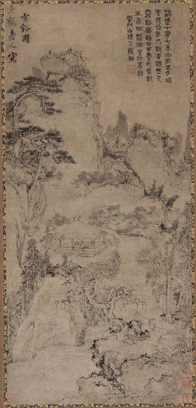 Thunder Creek (inkoust na šedém papíře) od Qing Dynasty Chinese School