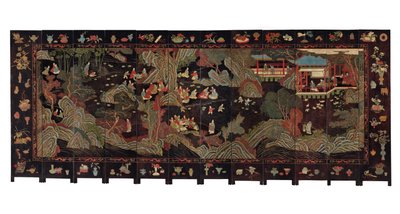 Dvanáctinásobný koromandelový paraván, 18. století od Qing Dynasty Chinese School
