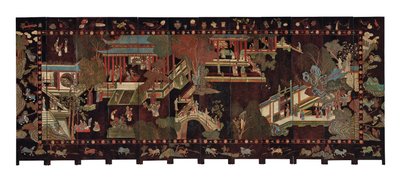 Dvanáctinásobný koromandelový paraván, 18. století od Qing Dynasty Chinese School