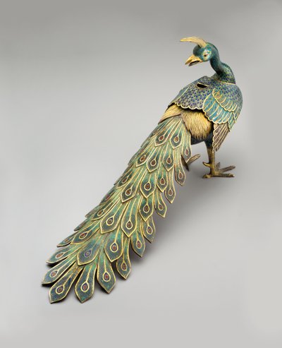 Cloisonné-Räuchergefäß in Pfauenform von Qing Dynasty   Qianlong Period Chinese School