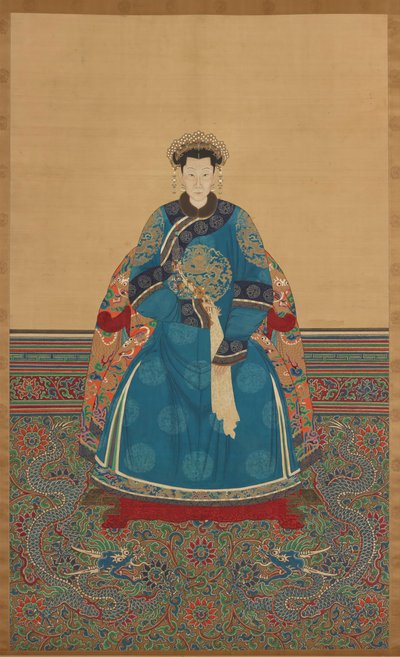 Portrét císařské dámy, pravděpodobně císařské šlechtické manželky Quehui (tuš a barvy na hedvábí) od Qing dynasty Chinese School