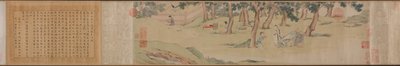 Zhao Mengfu Writing the Heart (Hridaya) Sutra in Exchange for Tea od Qiu Ying