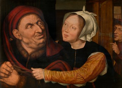Neshodní milenci (olej na panelu) od Quentin Massys or Matsys