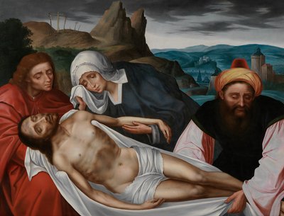 Oplakávání Krista (olej na desce) od Quentin Massys or Matsys