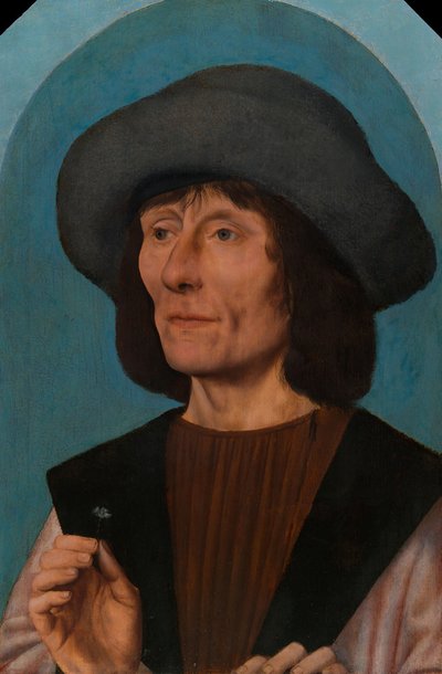 Portrét muže s růžovou, 1504-14 od Quentin Massys or Metsys