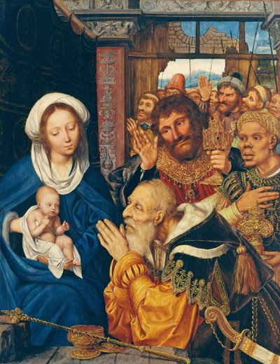 Klanění tří králů, 1526 od Quentin Massys or Metsys