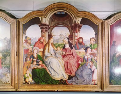 Svaté příbuzenství aneb oltářní obraz sv. Anny, detail centrálního panelu, 1509 od Quentin Massys or Metsys