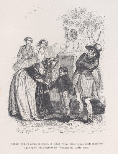 Vstal jako ty malé mořské příšery, které zdobí fontány. z Malé bídy..., 1843. od Quichon