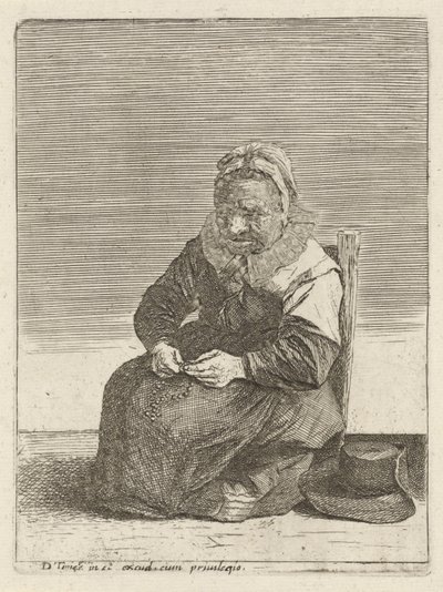 Stará žena s růžencem Plnohodnotní farmáři (název série) od Quirin Boel (attributed to)