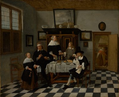 Rodinná skupina v interiéru od Quiringh Gerritsz. van Brekelenkam