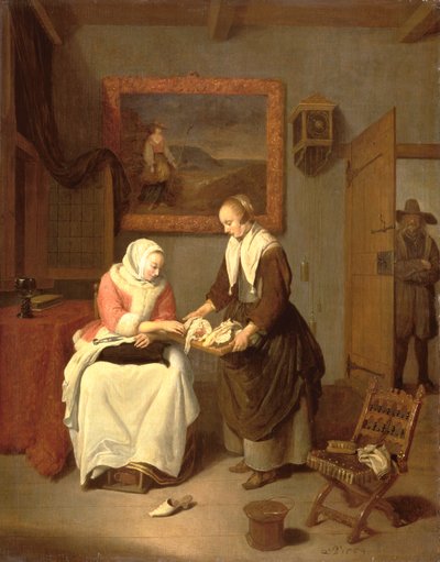 Interiér s Lady Choosing Fish od Quiringh Gerritsz. van Brekelenkam