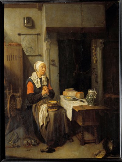 Le benedicite Obraz od Quinringha (Quiringh) Gerritsz Van Brekelenkam (1620-1668) 1648 Sun. 0,54x0,41m od Quiringh Gerritsz. van Brekelenkam