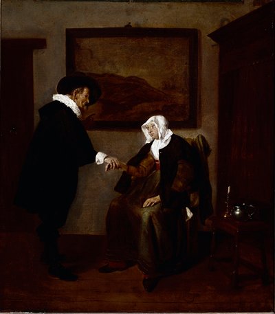 Návštěva lékaře (olej na plátně, kolem roku 1655) od Quiringh Gerritsz. van Brekelenkam