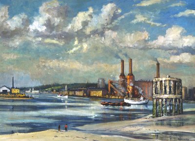 „Odliv, Deptford“, 1972 od RCD Lowry