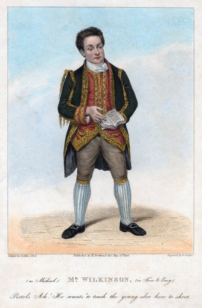 Pan Wilkinson jako Michael ve Free and Easy, 1822. od R. Cooper