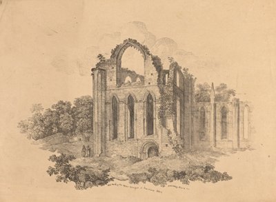 N.E. Konec Upper Transept u Fountains Abbey od R. Dunning