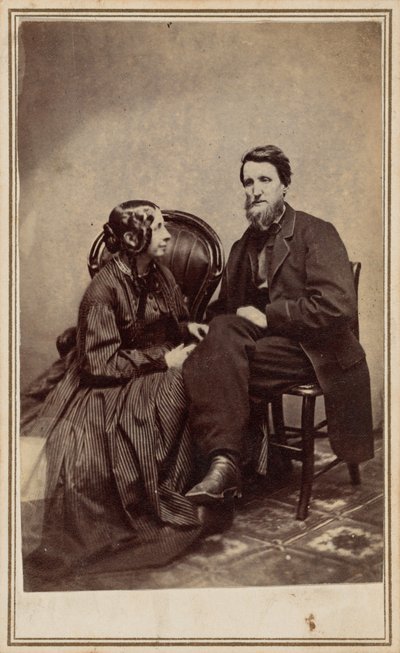 Portrét muže a ženy, c. 1863 (foto) od R. Mrs. Geer