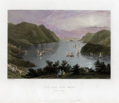 Řeka Hudson při pohledu z West Point, USA, 1837. od R. Wallis