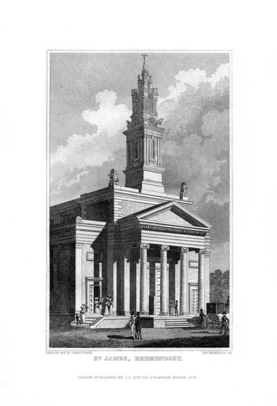 St James, Bermondsey, Surrey, 1829. od R. Winkles
