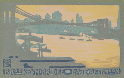 Brooklyn Bridge pozdní odpoledne, 1916. od Rachael Robinson Elmer
