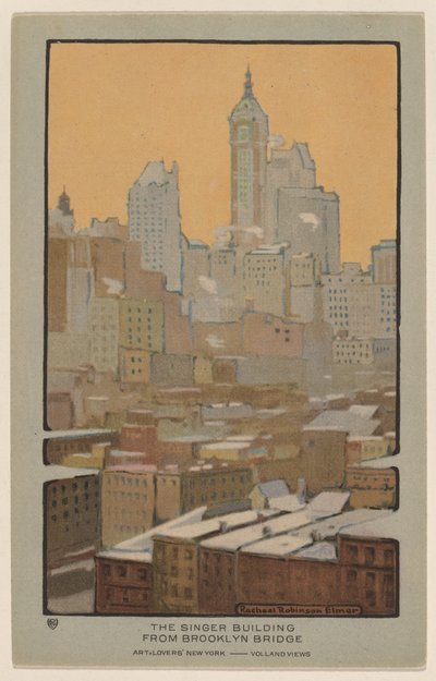 The Singer Building z Brooklyn Bridge od Rachael Robinson Elmer
