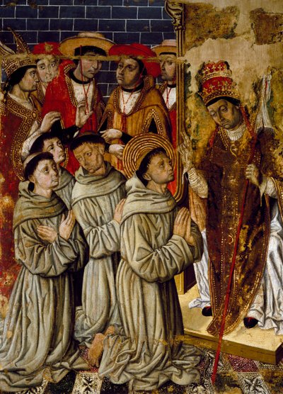 Zyklus der Wunder, Detail vom San Bernardino Altarbild, von Joan Figuera und Tomas Rafael (aktiv in der zweiten Hälfte des 16. Jahrhunderts) (Detail) von Rafael & Figuera Joan (active c.1454-1477) Tomas