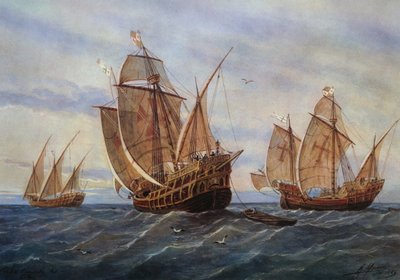 Tři karavely Kryštofa Kolumba od Rafael Monleon y Torres
