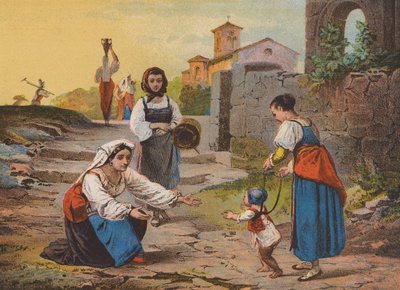 Návrat z polí (barevná litografie) od Raffaele (after) Casnedi