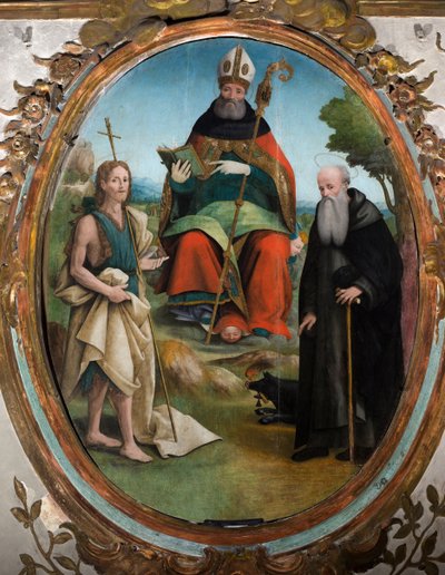 Oltářní obraz svatého Augustina (Galleaniho oltářní obraz), cca 1522 (tempera na desce) od Raffaele De (fl.1514 1573) Pancalino
