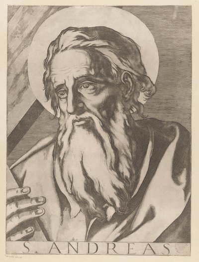 Svatý Ondřej St. Andrew (titul na předmětu) Christ, Mary en de twaalf apostelen (název série) The Sacred Apostolic College (název série) od Raffaello Schiaminossi