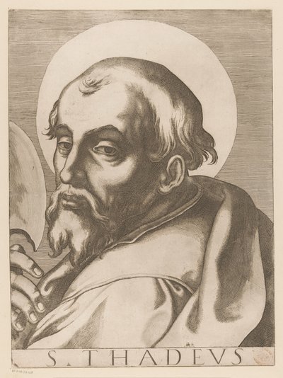 Heilige Judas Taddeus St. Tadeáš (titul na předmětu) Christ, Mary en de twaalf apostelen (název série) The Sacred Apostolic College (název série) od Raffaello Schiaminossi