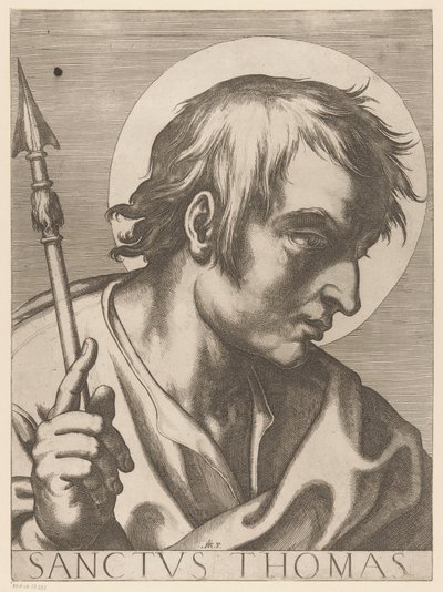 Svatý Tomáš Saint Thomas (titul na předmětu) Christ, Mary en de twaalf apostelen (název série) The Sacred Apostolic College (název série) od Raffaello Schiaminossi