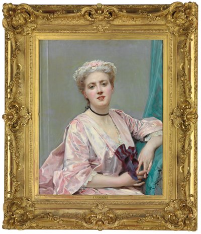 Kráska v růžovém, od Raimundo de Madrazo y Garreta