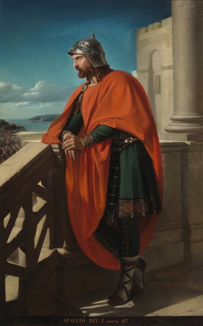 "Portrét Wisigotského krále Ataulfa (Athavulf, Atawulf nebo Athaulf) (410-415) Obraz Raimunda de Madrazo a Garreta (1841-1920) 1888 Dvorský palác Madrid od Raimundo de Madrazo y Garreta