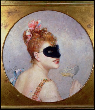 Žena s maskou (olej na plátně) od Raimundo de Madrazo y Garreta