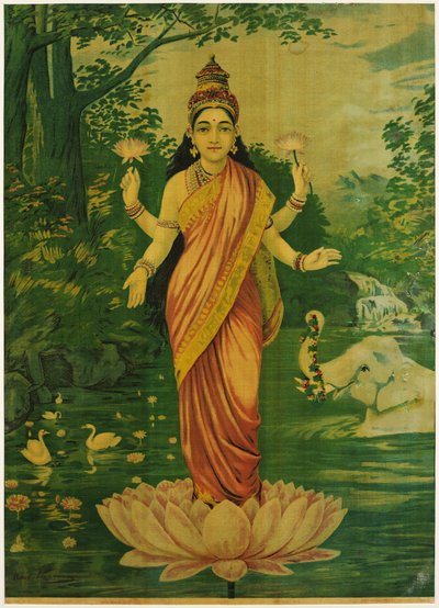 Lakšmí, Rádža Ravi Varma, 30. léta 20. století od Raja Ravi Varma