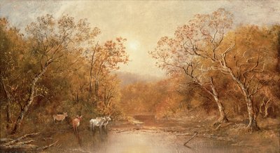 Krajina s krávami (olej na plátně) od Ralph Albert Blakelock